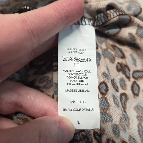 Lularoe Azure Large Brown Tan Animal Print Pull On Flowy Lightweight Midi Skirt - Picture 2 of 7